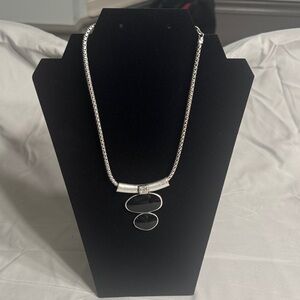 Chicos Chic Silver Necklace with Black Details
